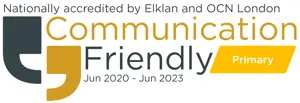 Elklan and OCN London - Communication Friendly Primary June 2020-June 2023 award logo