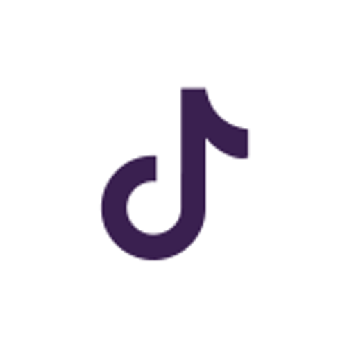 TikTok logo in purple with white background