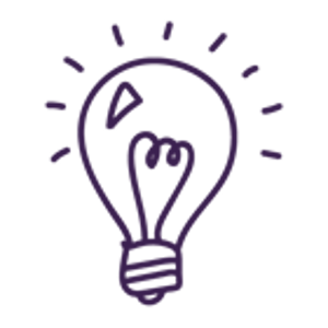 Light bulb icon on a transparent background