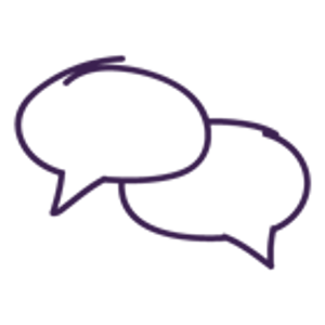 Two overlapping speech bubbles