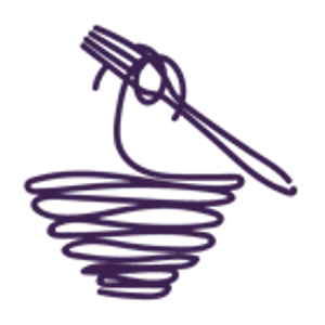 Spaghetti with a fork icon in purple