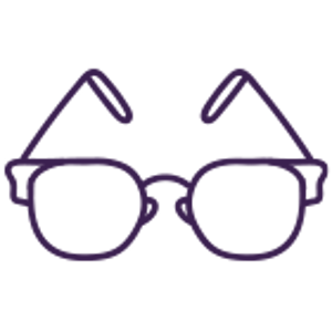 Glasses icon in purple