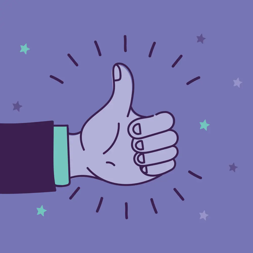 Icon of a hand doing a thumbs up